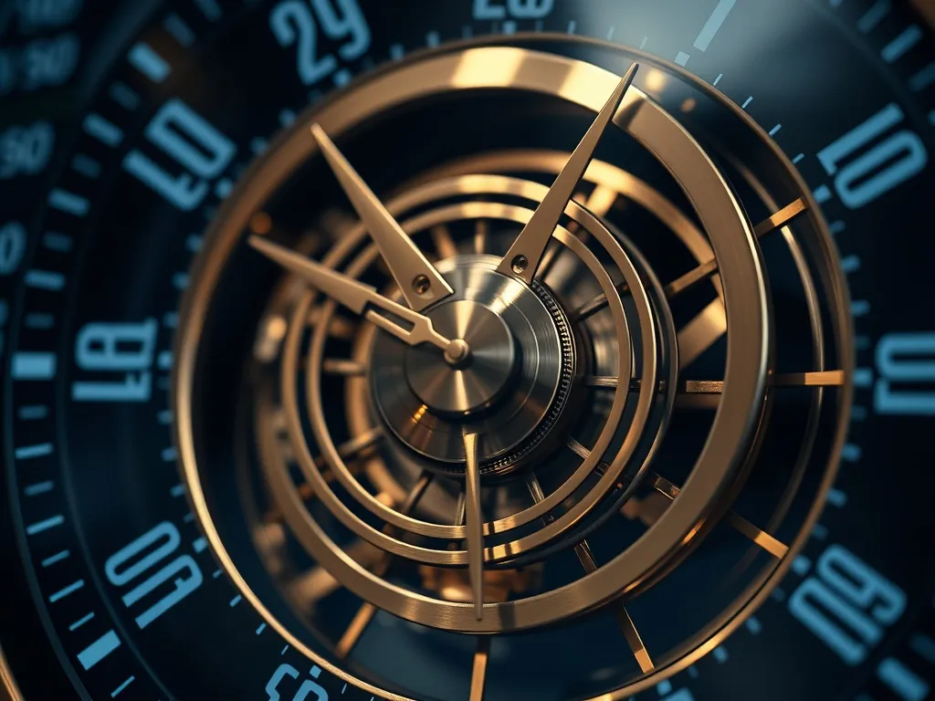 Close up of a luxury mechanical clock gear or a digital trad