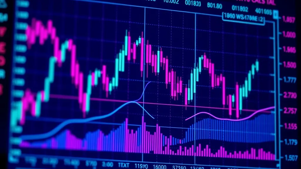 A technical stock market data screen showing candle charts a