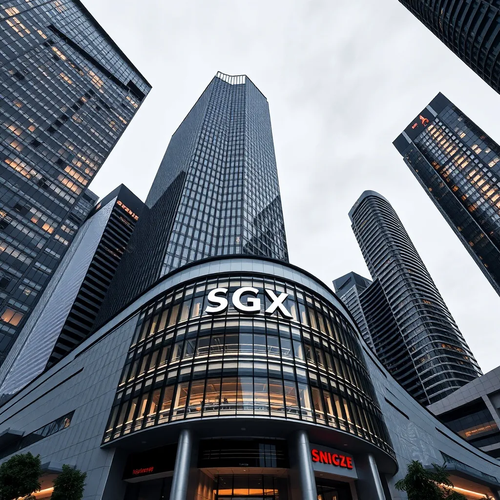 A professional wide shot of the Singapore Exchange SGX build