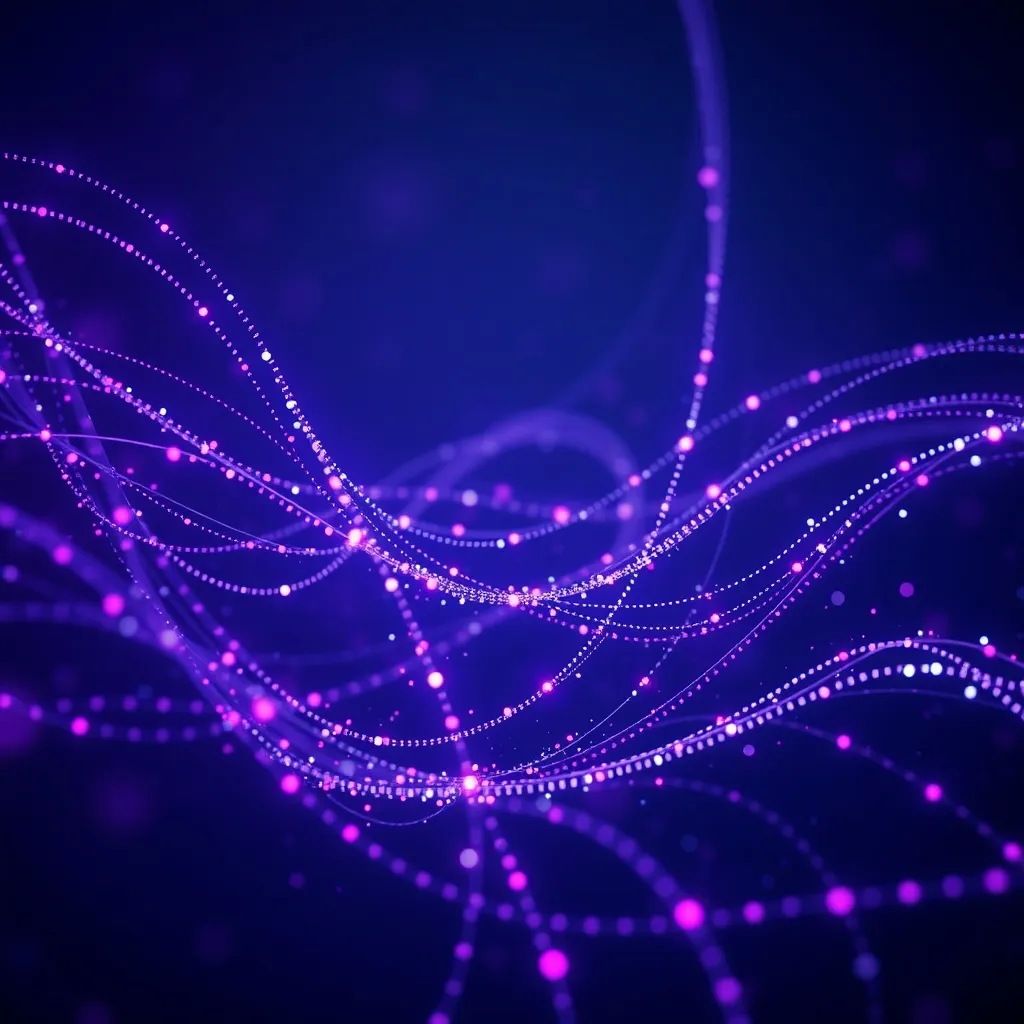 Abstract digital representation of fiber optic cables and da